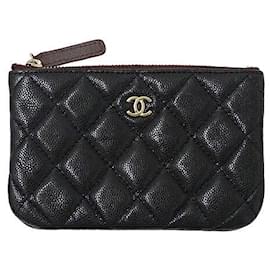 Chanel-Chanel Caviar Skin Matelasse Coin Card Case-Black