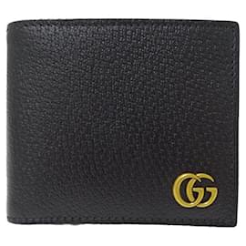 Gucci-Carteira de couro GG Marmont para homem Gucci preta-Preto