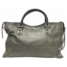 Balenciaga-Balenciaga The City 2way Gray Leather Bag-Grey
