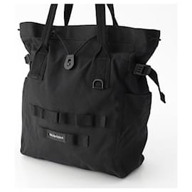 Balenciaga-Sac à main 2 en 1 en nylon avec logo Armée Balenciaga-Noir