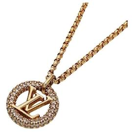 Louis Vuitton-Louis Vuitton Necklace Gold Rhinestone-Golden,Metallic