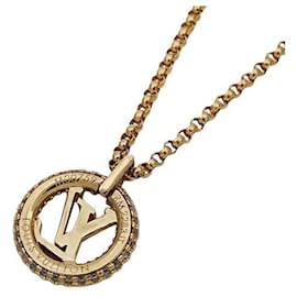 Louis Vuitton-Louis Vuitton Necklace Gold Rhinestone-Golden,Metallic