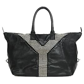 Yves Saint Laurent-YSL Leather Easy Rock Studded Tote Bag-Black