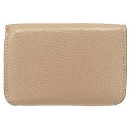 Balenciaga-Balenciaga Leather Wallet Unisex Trifold-Brown,Beige
