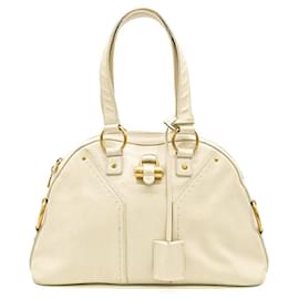 Yves Saint Laurent-Yves Saint Laurent Muse Leather Handbag-White