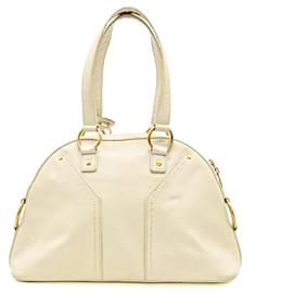 Yves Saint Laurent-Yves Saint Laurent Muse Leather Handbag-White