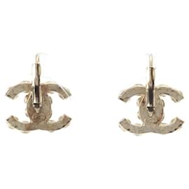 Chanel-Chanel Coco Mark Color Stone Earrings-Golden,Metallic