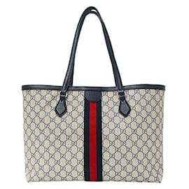 Gucci-Gucci Ophidia GG Supreme Canvas Tote Bag-Blue