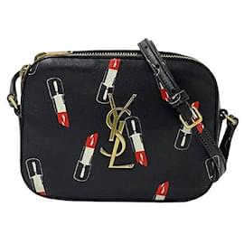 Yves Saint Laurent-Yves Saint Laurent Leather Shoulder Bag Black-Black
