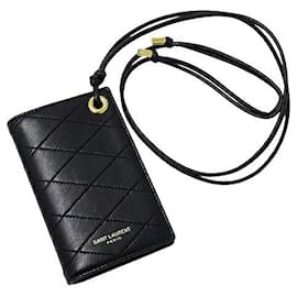 Yves Saint Laurent-Yves Saint Laurent Leather Card Case-Black