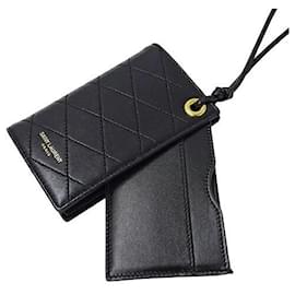 Yves Saint Laurent-Yves Saint Laurent Leather Card Case-Black