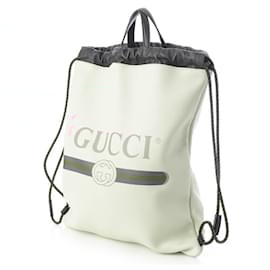 Gucci-Gucci Leather Drawstring Logo 2WAY Backpack Tote-Multiple colors