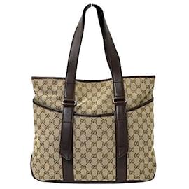Gucci-Gucci GG Canvas Tote Bag-Brown,Beige