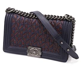 Chanel-Chanel Boy Chain Shoulder Crossbody Bag-Blue