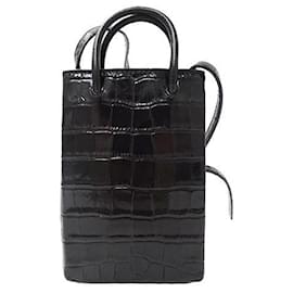 Balenciaga-Sac à épaule en cuir Balenciaga noir-Noir