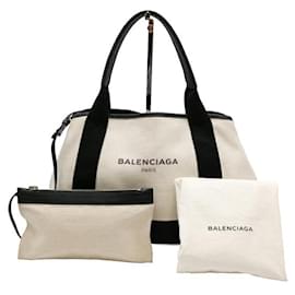 Balenciaga-Sac Cabas S Navy de Balenciaga-Blanc