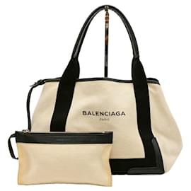 Balenciaga-Sac Cabas S Navy de Balenciaga-Blanc