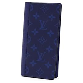 Louis Vuitton-Louis Vuitton Taiga Leather Portefeuille Brazza Wallet-Blue