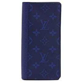 Louis Vuitton-Louis Vuitton Taiga Leather Portefeuille Brazza Wallet-Blue