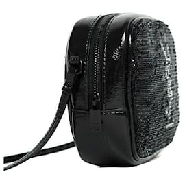 Yves Saint Laurent-Yves Saint Laurent Sequin Monogram Mini Crossbody Bag-Black