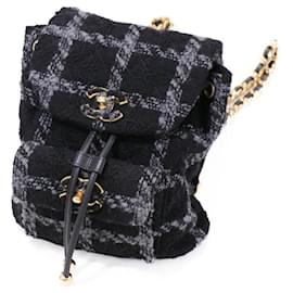 Chanel-Chanel Tweed Leather Backpack-Black