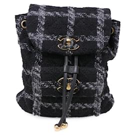 Chanel-Chanel Tweed Leather Backpack-Black