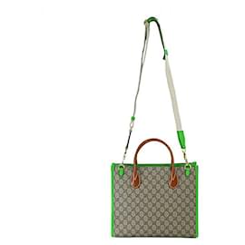 Gucci-Gucci GG Supreme Interlocking G 2way Tote Bag-Brown