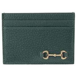 Gucci-Gucci Leather Horsebit Card Case Set-Green