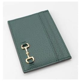 Gucci-Gucci Leather Horsebit Card Case Set-Green