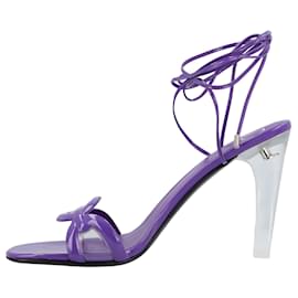 Valentino Garavani-Valentino Purple Leather Chain Sandals Purple-Purple