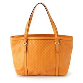 Gucci-Gucci Leather Microguccissima GG Tote Bag-Orange
