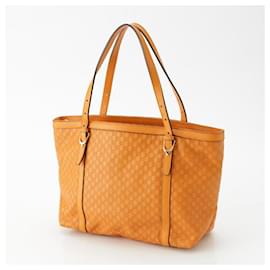 Gucci-Gucci Leather Microguccissima GG Tote Bag-Orange