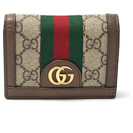 Gucci-Gucci Ophidia GG Card Case Wallet-Brown