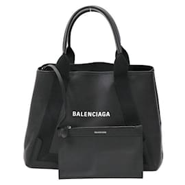 Balenciaga-Sac cabas M en cuir navy de Balenciaga-Noir