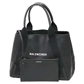 Balenciaga-Sac cabas M en cuir navy de Balenciaga-Noir