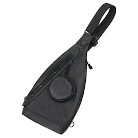 Louis Vuitton-Louis Vuitton Monogram Shadow Duo Sling Bag Crossbody-Black