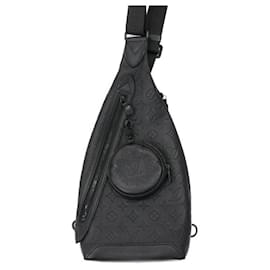 Louis Vuitton-Louis Vuitton Monogram Shadow Duo Sling Bag Crossbody-Black