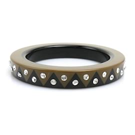 Louis Vuitton-Louis Vuitton Black and Brown Plastic Bangle-Brown,Black