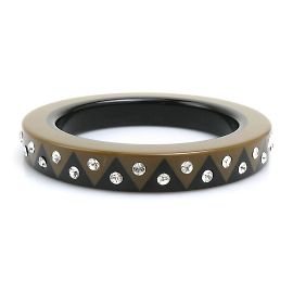 Pulseira de plástico preta e marrom Louis Vuitton Marrom Preto