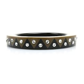 Louis Vuitton-Louis Vuitton Black and Brown Plastic Bangle-Brown,Black