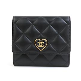 Chanel-Chanel Bi-fold Wallet in Black and Pink Lambskin-Black,Pink