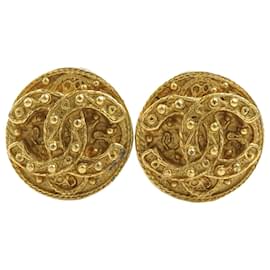Chanel-Chanel Coco Mark Metal Gold Clip Earrings-Golden