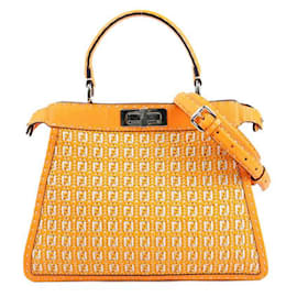 Fendi-Fendi Peekaboo ISeeU Medium Handbag-White,Orange