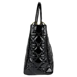 Christian Dior-Christian Dior Black Patent Leather Handbag-Black