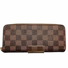 Louis Vuitton-Louis Vuitton Damier Portefeuille Clemence Long Wallet-Red,Fuschia,Damier ebene