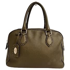 Fendi-Fendi Selleria Leather Doctor's Bag Handbag-Beige