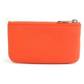 Louis Vuitton-Louis Vuitton Orange Leather Coin Purse-Orange