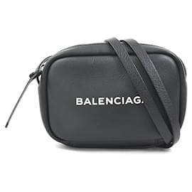 Balenciaga-Sac à épaule en cuir noir Balenciaga-Noir