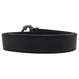 Gucci-Gucci Interlocking G Brown Silver Leather Belt-Brown,Silvery