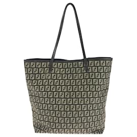 Fendi-Fendi Zucchino Canvas Tote Bag-Brown,Beige